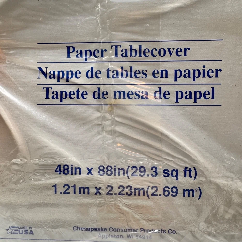 Vintage NOS Paper Tablecover Christmas Santa Claus 48x88” Party Creations‎